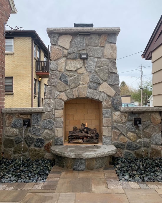 CT Blend Mosaic fireplace stone