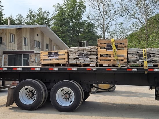 Delgado Stone pallets en route to an Authorized Dealer from Delgado Stone.