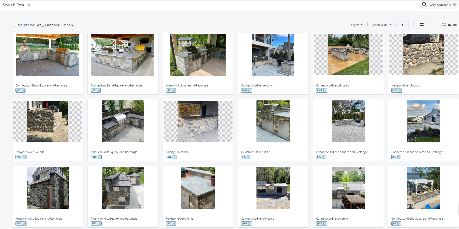 Screenshot of Outdoor Kitchen and Grey Images