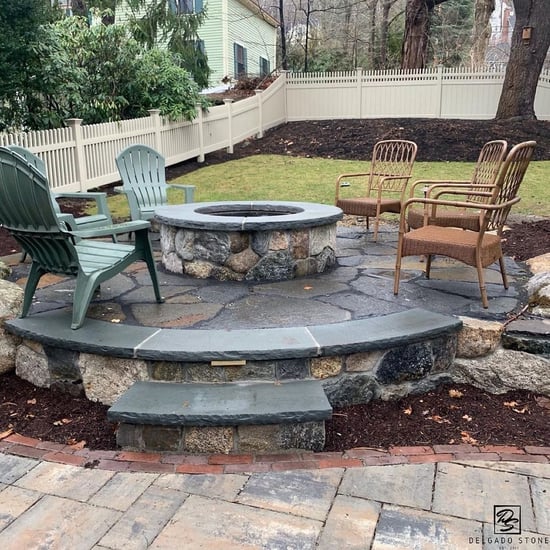 Split Fieldstone Mosaic fire pit