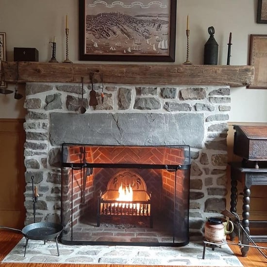 Fieldstone Dark Ashlar Fireplace