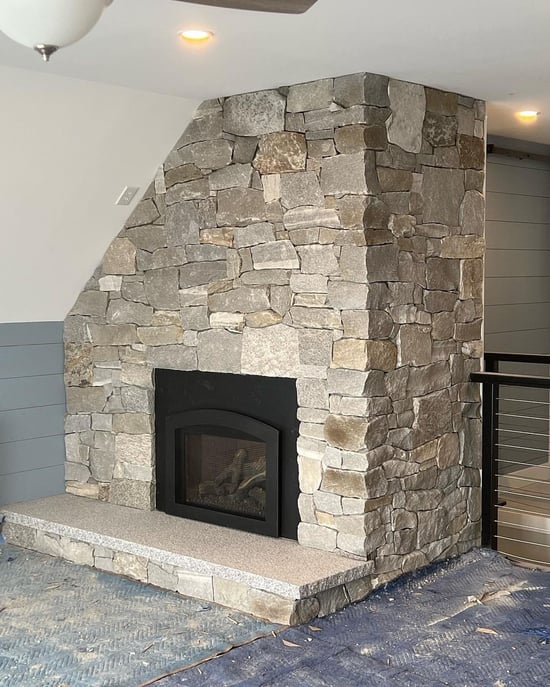 Harbor Mist Ashlar fireplace