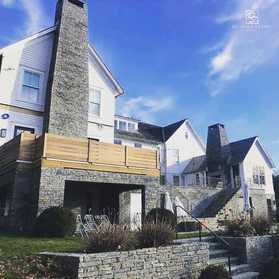 Greenwich Blue Strip chimney/walls/accents
