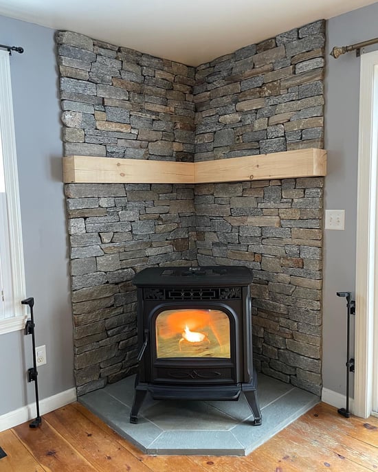 CT Blend accent wall behind fireplace