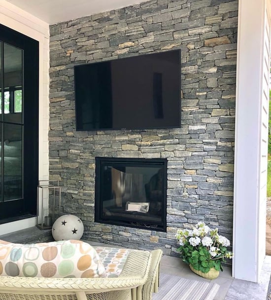 American Mist Ledgestone Wall/Fireplace