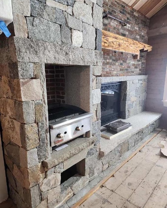 CT Blend Roughly Squares & Rectangles and brick fireplace