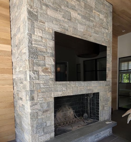 Liberty Hill Ashlar fireplace stone