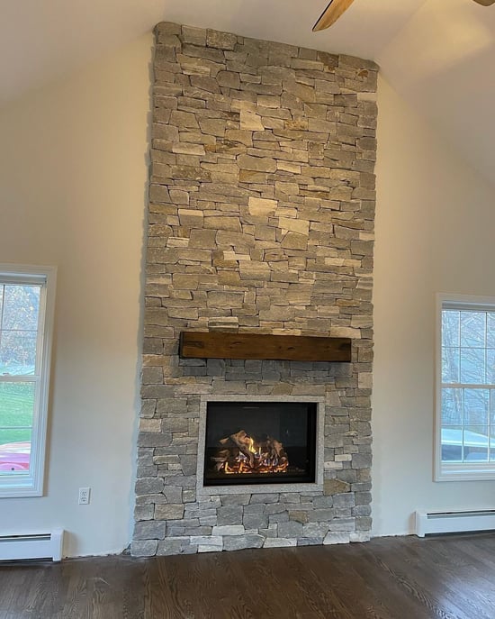 Harbor Mist Ashlar fireplace