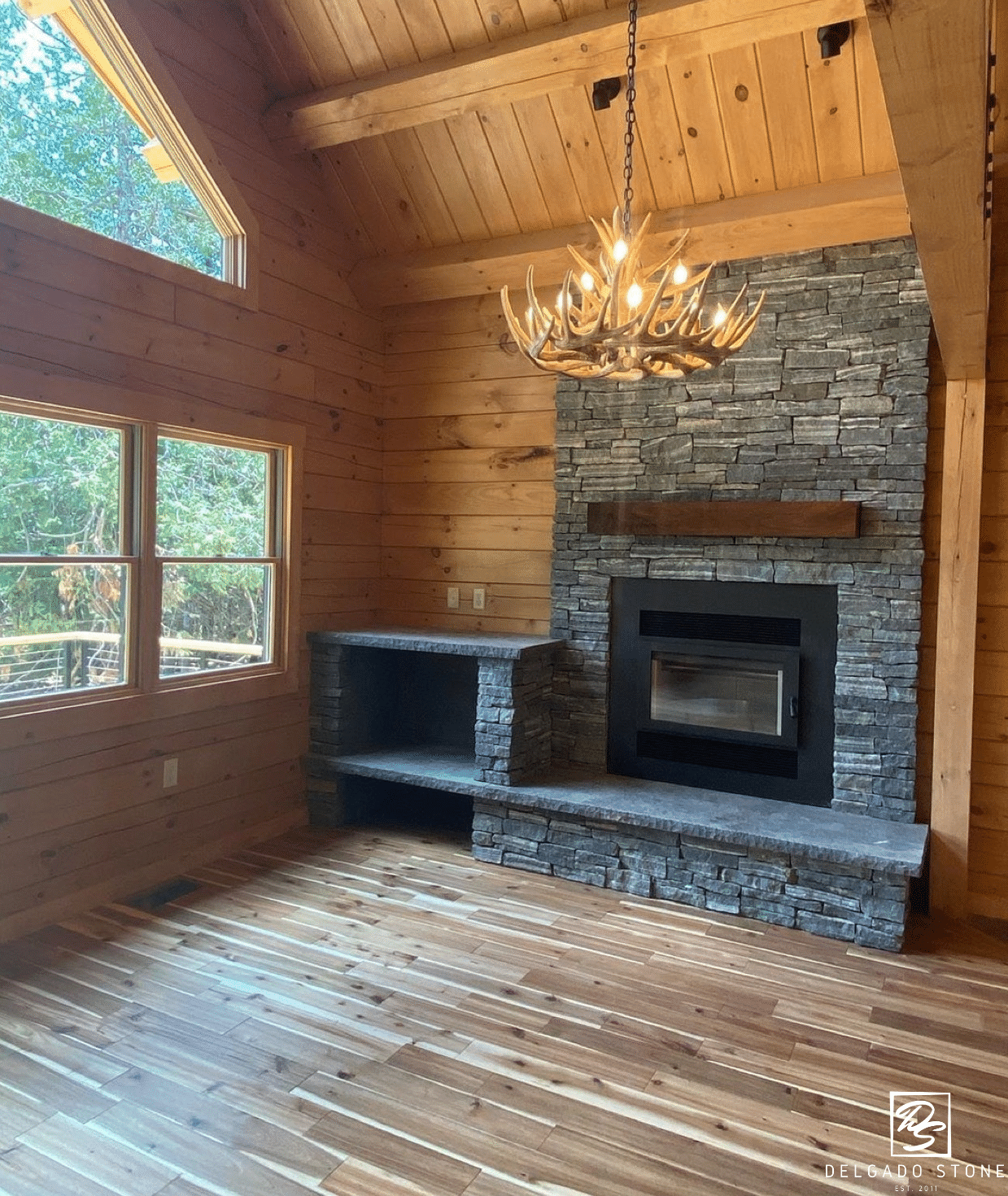 American Mist Ledgestone Fireplace