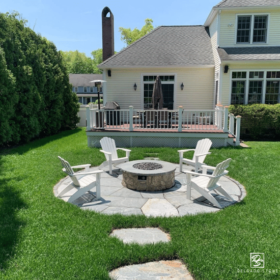 American Mist Sawn Flagstone Natural Stone Fire Pit Surround