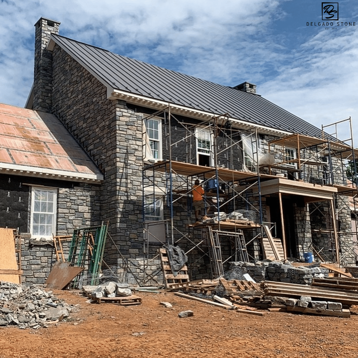 Black Ash and Liberty Hill Natural Stone Siding