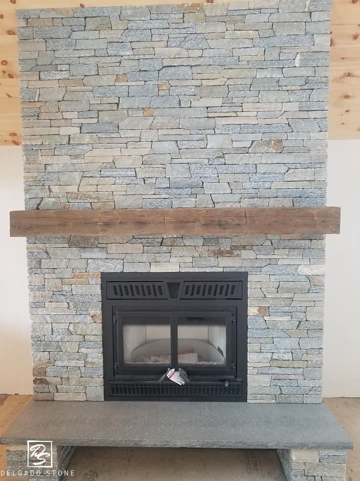 Connecticut Blend Ledgestone Fireplace