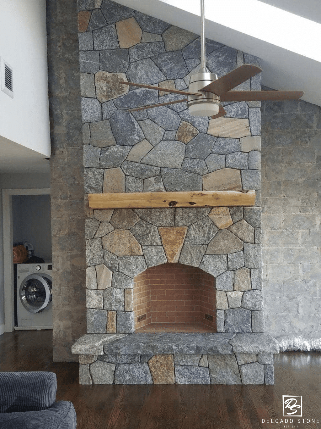 CT Blend Mosaic Natural Stone Fireplace