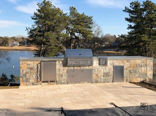 Outdoor Natural Stone Kitchen Cape Cod