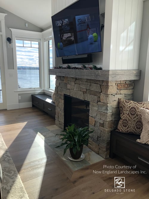 Spruce Mountain Ashlar Fireplace