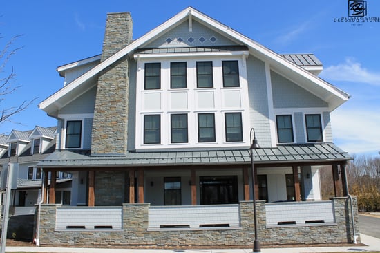 Colonial Wall Ashlar Chimney and Exterior Design Accents
