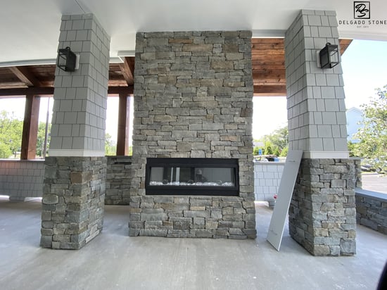 Colonial Wall Ashlar Fireplace