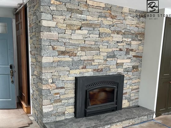 CT Blend Ledgestone Interior Fireplace Design