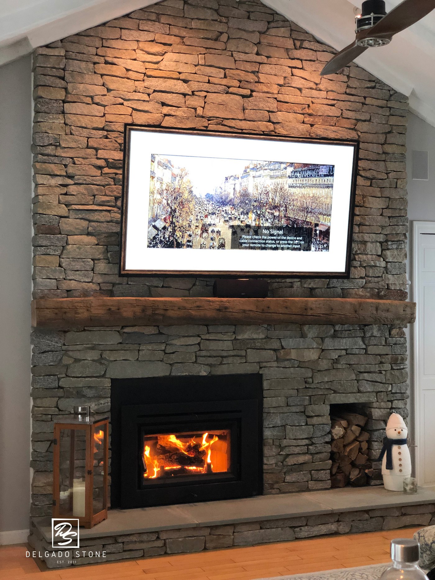 Connecticut Blend Natural Stone Fireplace