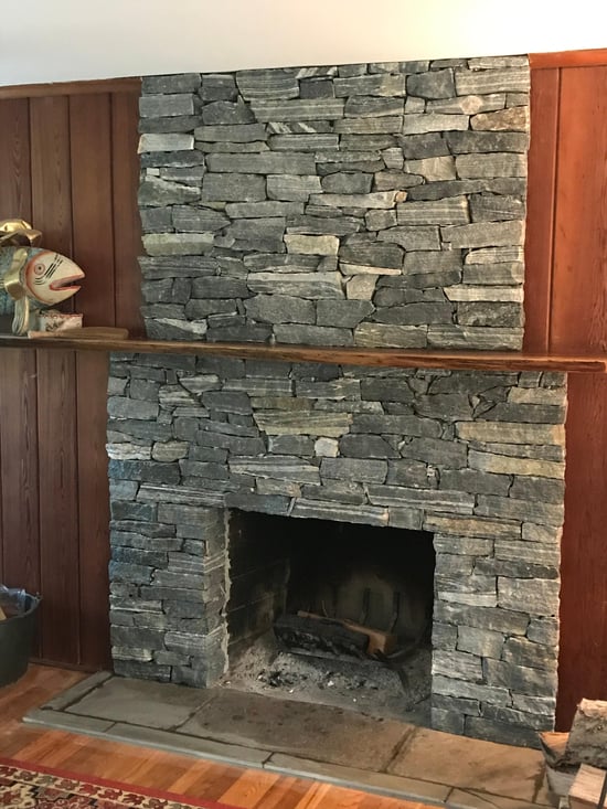 American Mist Ledgestone fireplace