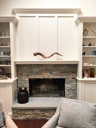 Stone Veneer Fireplace