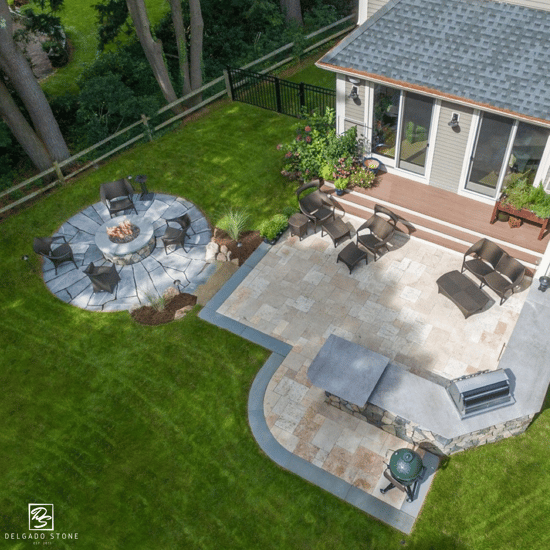 Fitzwilliam Granite Sawn Flagstone Firepit Surround
