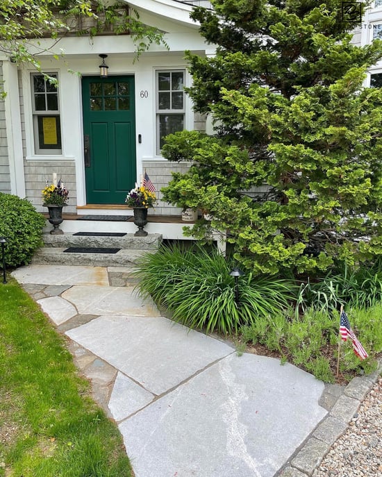 Fitzwilliam Sawn Flagstone Walkway (with Onsite Stone Addition)