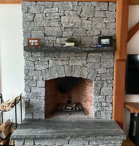 Greenwich Blue Ashlar Interior Fireplace