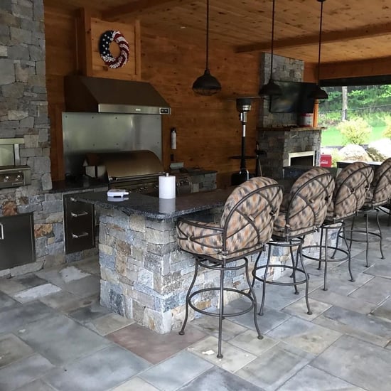 Stone Veneer Outdoor Kitchen