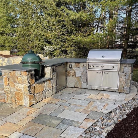 Stone Veneer Outdoor Kitchen