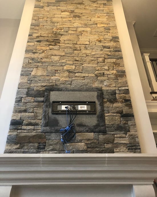 Montauk Blend in the Ashlar Pattern Fireplace