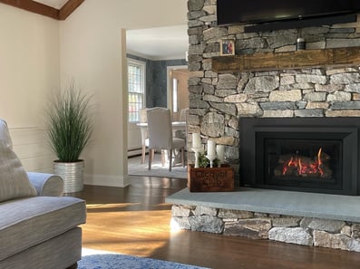 Old New England Wall Ledge Fireplace design