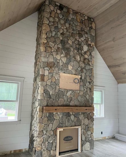 Natural Stone Veneer Fireplace