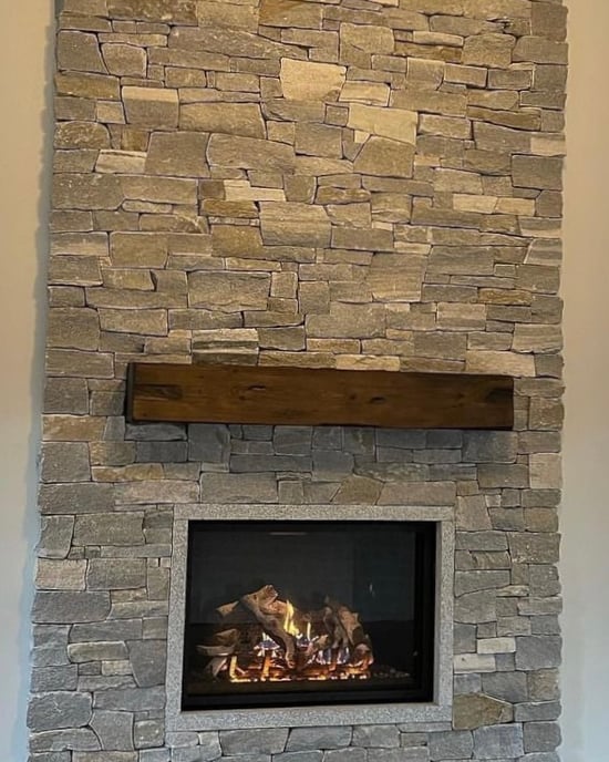 Harbor Mist Ashlar fireplace