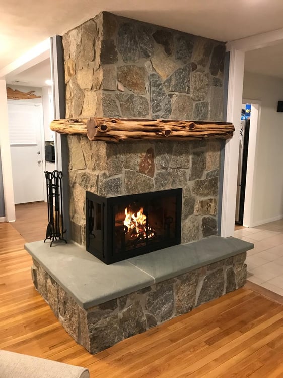 Montauk Blend Natural Stone Fireplace