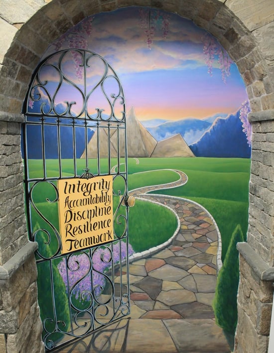 Mural by Michaela Penna in Delgado Stone conference room