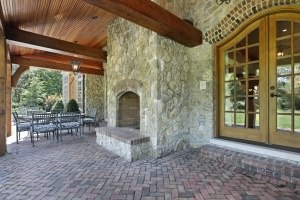 Outdoor Stone Fireplace