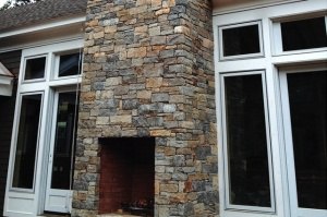 Outdoor Stone Fireplace