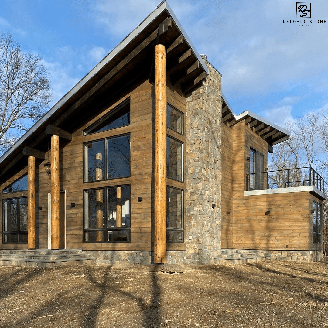 Inhabitable Work of Art made with Natural Fieldstone Dark Veneer