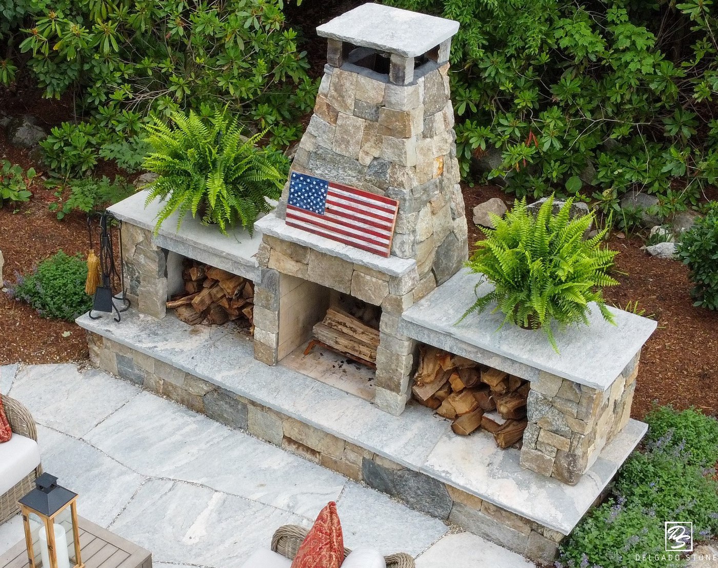 Liberty Hill Patio and Natural Stone Fireplace