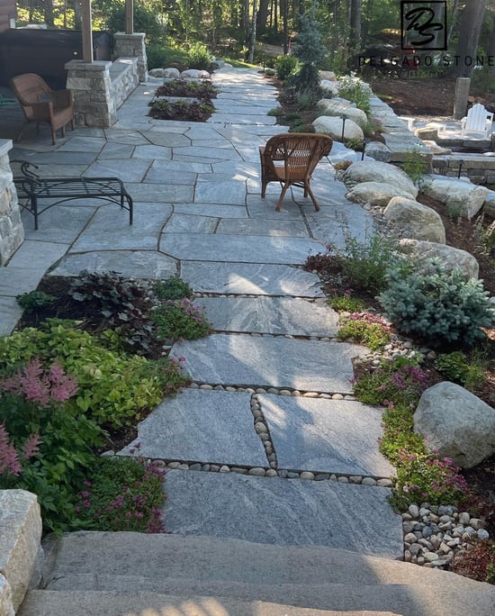 Liberty Hill Sawn Flagstone landscape design