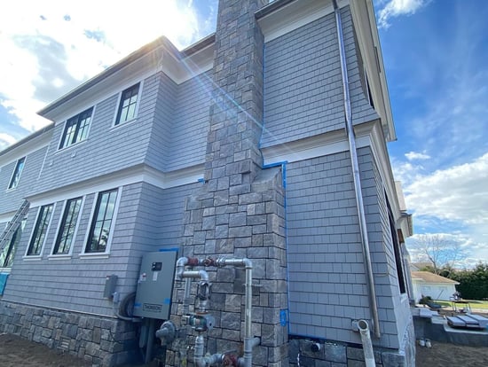 Liberty Hill Roughly Squares & Rectangles Natural Stone Veneer Chimney