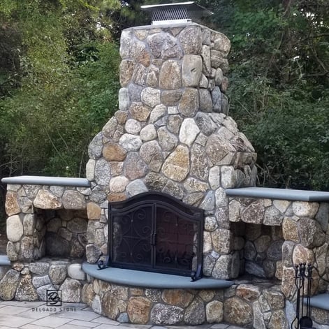 New England Round Fireplace