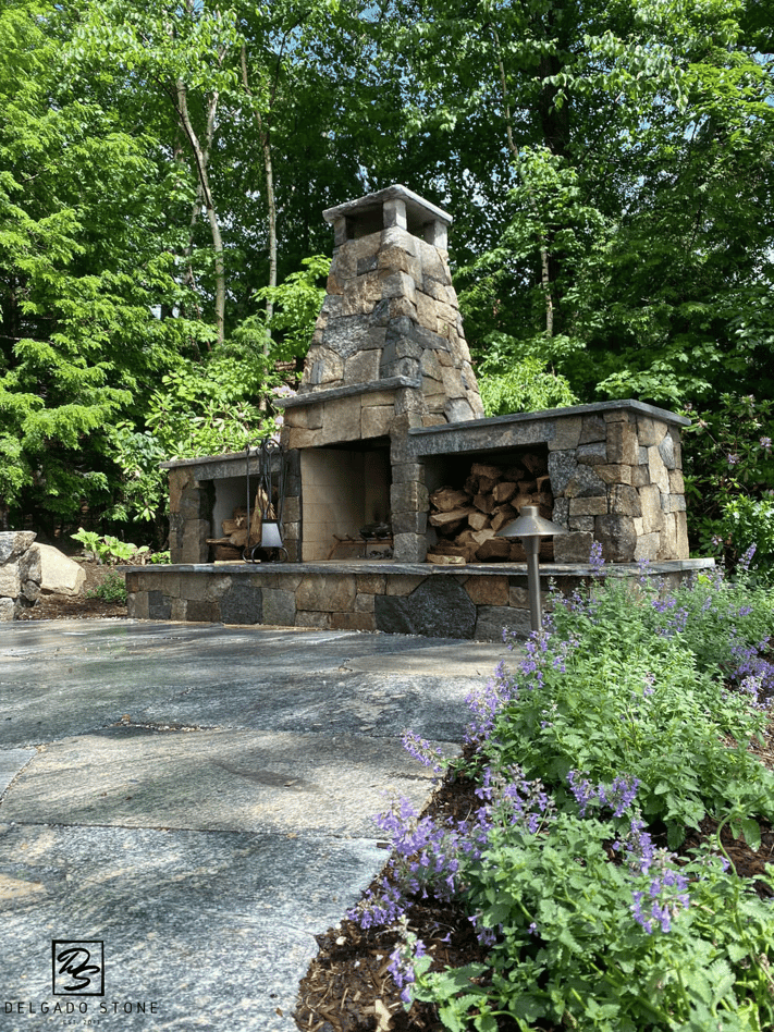 Old New England Wall Fireplace