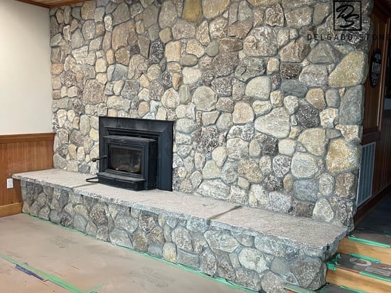 Old New England Rounds Fireplace Wall