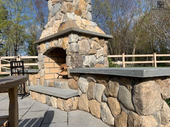 Old New England Rounds Exterior Fireplace/Outdoor Living