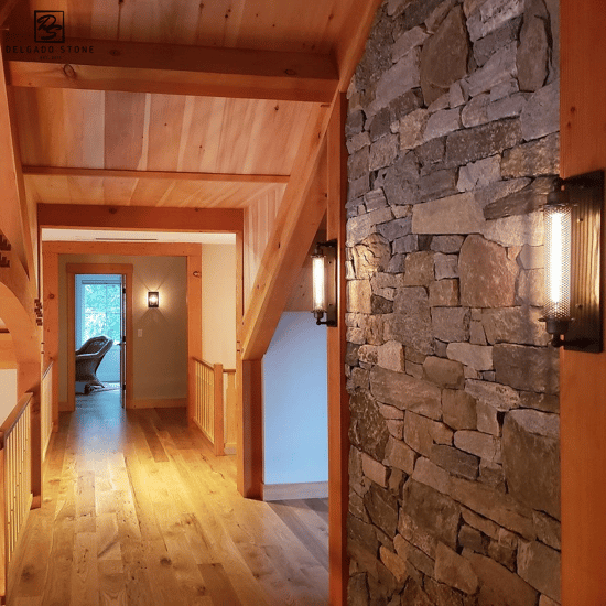 Old New England Wall Ashlar & Mosaic Interior Accent Wall