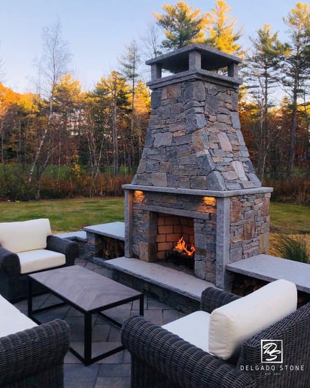 Real Stone Fireplace