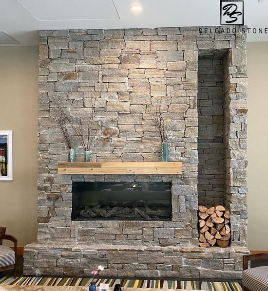 Spruce Mountain Ashlar Interior Fireplace