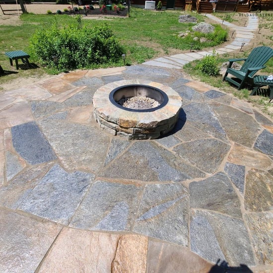 Spruce Mountain Sawn Flagstone Fire Pit Surround